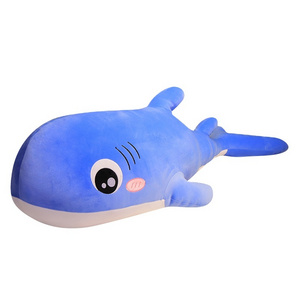 Custom blue dolphin Sea animal toys  sea dog stuffed plush pillow for baby gift