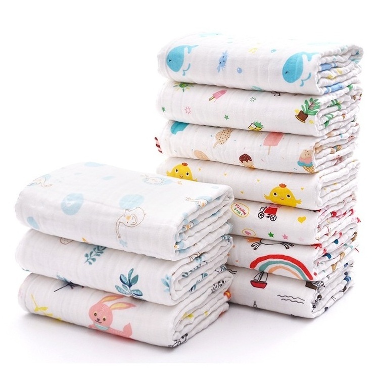 Dropshipping Muslin Baby Swaddle Blanket Bamboo 6 Layer Baby Bamboo Muslin Blanket