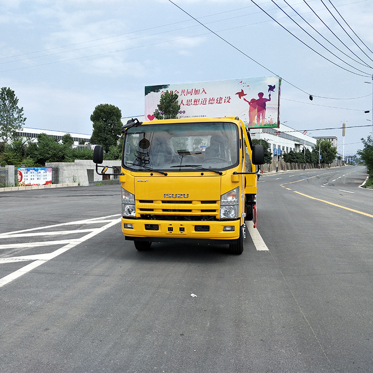 5 Ton 4HK1 Engine Flatbed Recovery Rollback Wrecker Bed Road Rescue Wrecker Tow Truck for Sale Japan Manual Car Crane EURO 5 6+1