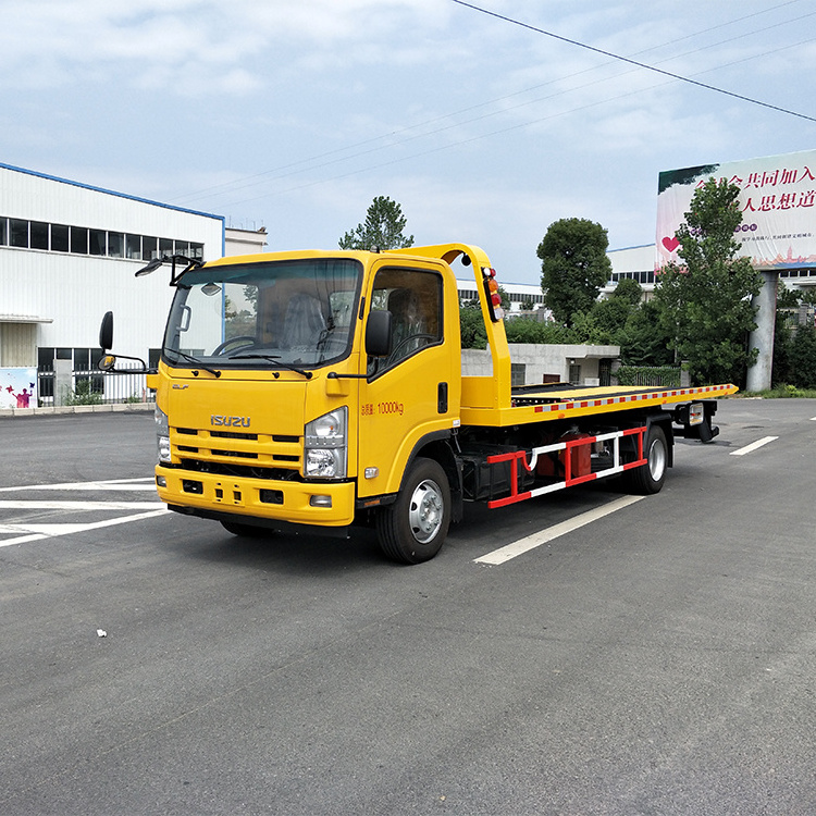 5 Ton 4HK1 Engine Flatbed Recovery Rollback Wrecker Bed Road Rescue Wrecker Tow Truck for Sale Japan Manual Car Crane EURO 5 6+1