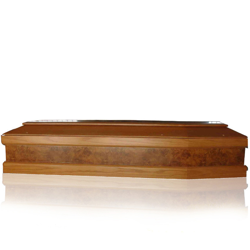 Ecological antique funeral wooden cremation coffin