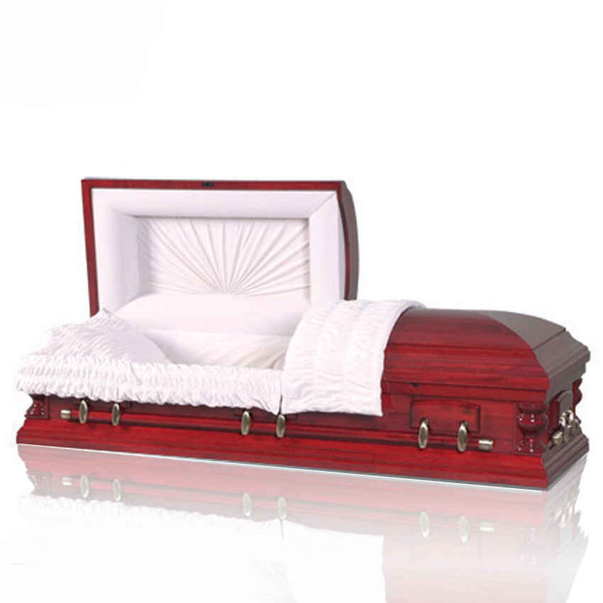 JS-A2599 selected beautiful velvet interior funeral wooden caskets and coffins