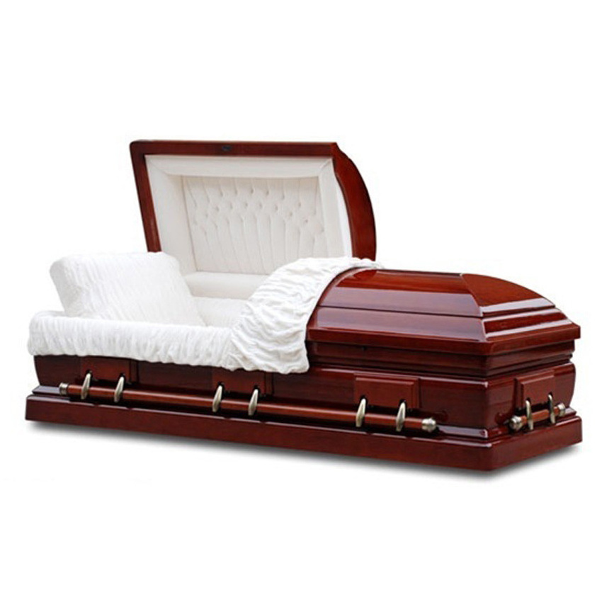 JS-A2599 selected beautiful velvet interior funeral wooden caskets and coffins