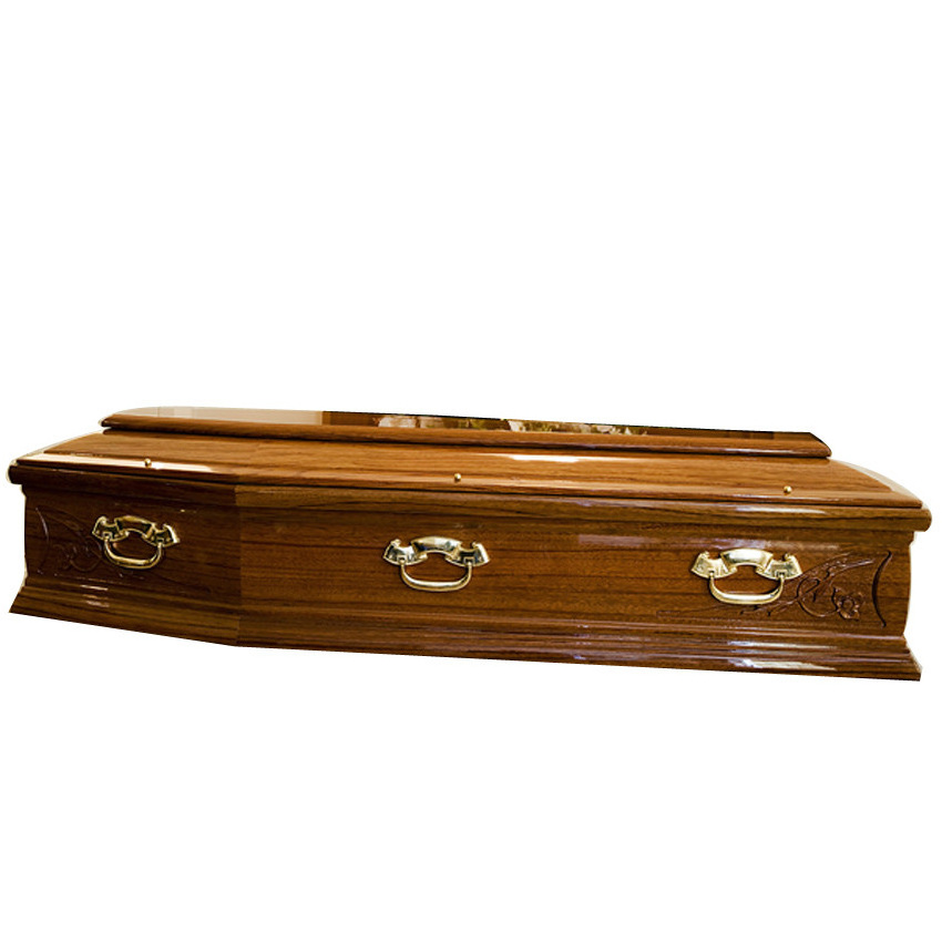 funeral equipment high gloss wooden JS-E057 western coffin