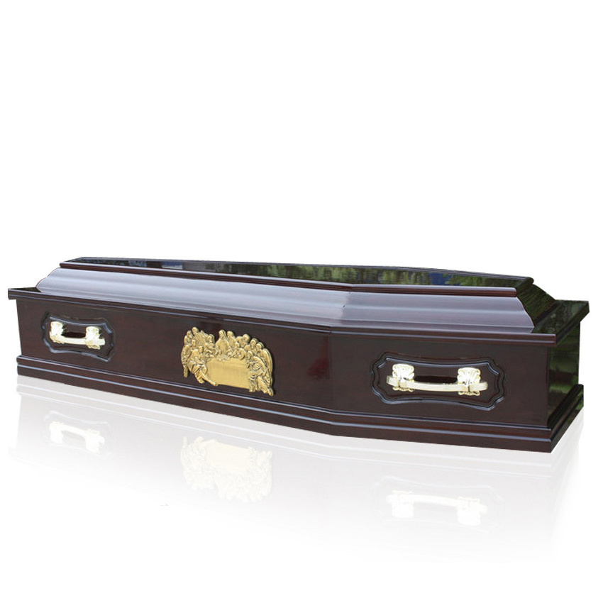 funeral equipment high gloss wooden JS-E057 western coffin