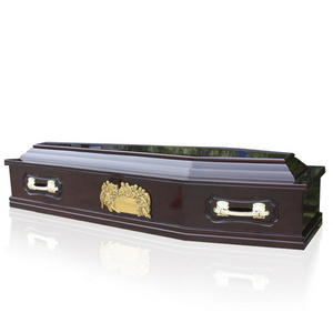 funeral equipment high gloss wooden JS-E057 western coffin