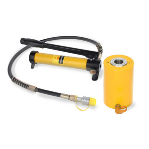 China Supplier Enerpac type Small Bore 3 Stage Telescopic Hydraulic Cylinder With Hand pump