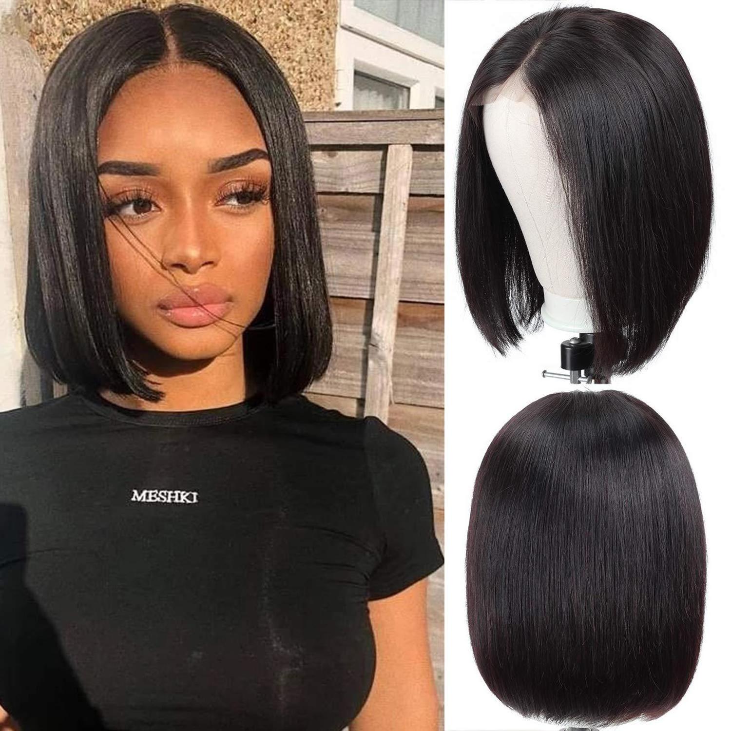 2022 Hot Sale Brazilian Hair Wigs 4*4 inches Natural Full Lace Human Hair Wigs BoB Wigs