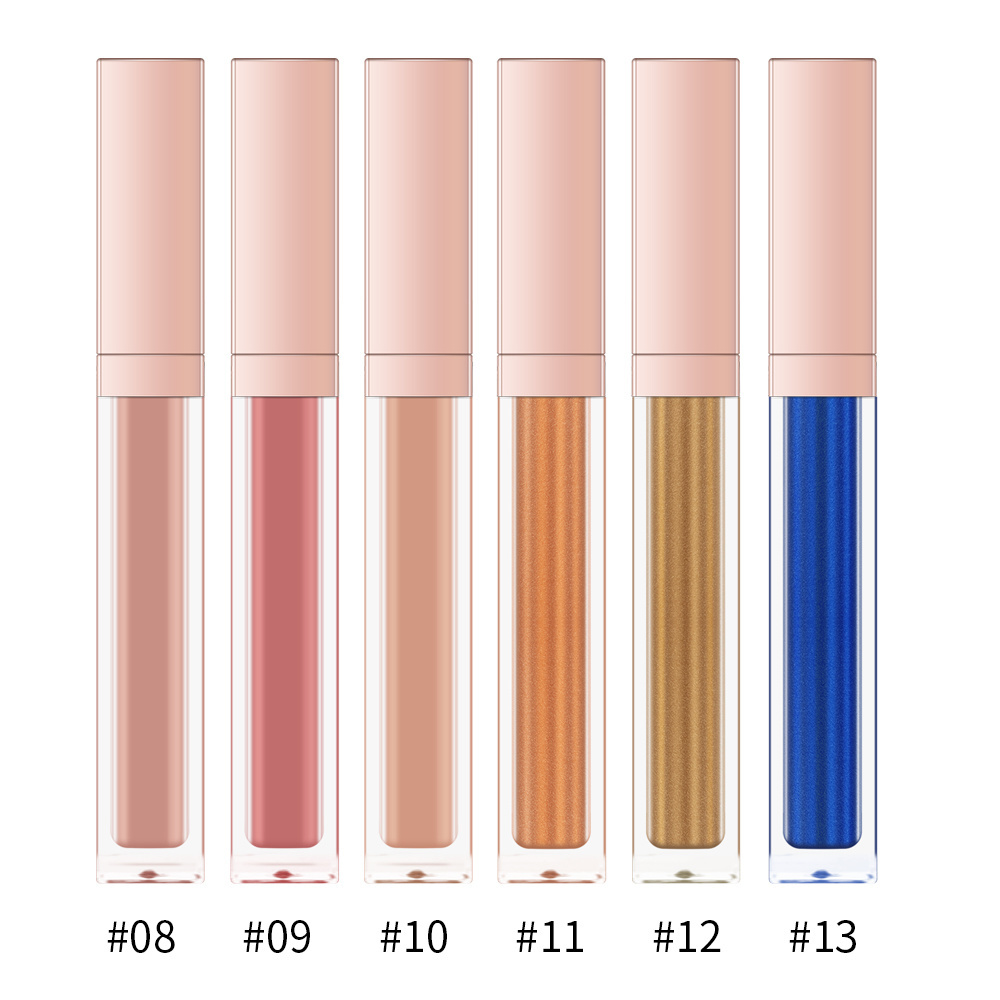 New Arrival Vegan 13 Colors Rose Gold Tube Lip Gloss No Logo Matte Liquid Lipstick Vendor Wholesales