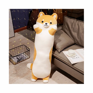 Soft customized long body corgi plush pillow cat dog shape soft stuffed hugging plush pillows