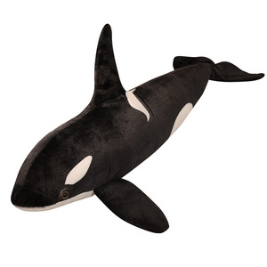 Stuffed Sea Animal Whale Pillow Simulation Black and White Whale Sea Animal Plush Toy