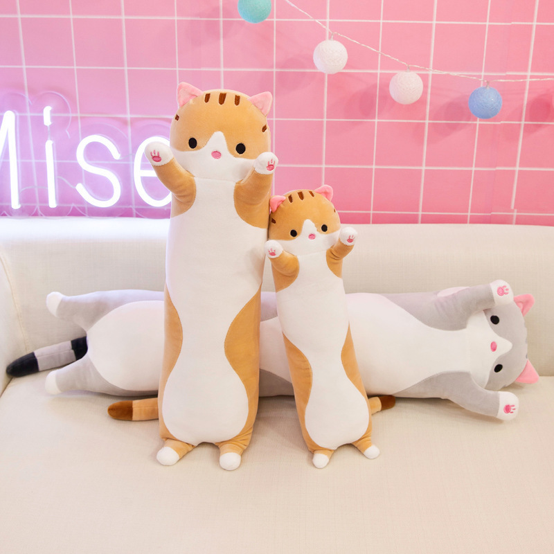 Plush Toys Soft Cat Big Hugging Plush Pillow Cartoon Long Cat Kitten Legs Pillow Sleeping Companion Bolster Toys