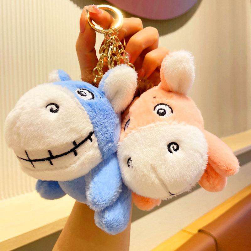 New cute donkey stuffed animal soft doll kawaii plush toy 4 colors customize plush toy keychain wholesale