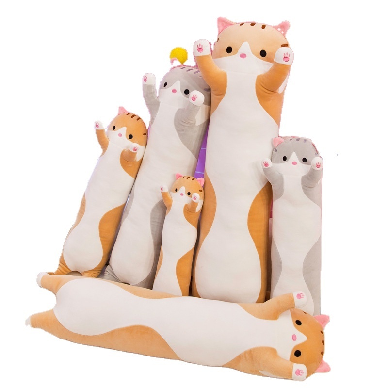 Plush Toys Soft Cat Big Hugging Plush Pillow Cartoon Long Cat Kitten Legs Pillow Sleeping Companion Bolster Toys