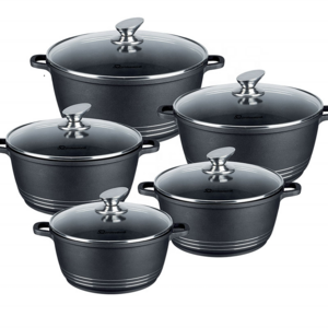 10pcs nonstick aluminum italy DESSINI cookware sets/cooking pot set with stainless steel handle