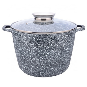 28cm cast aluminum ceramic soup pot/stock pot with glass lid