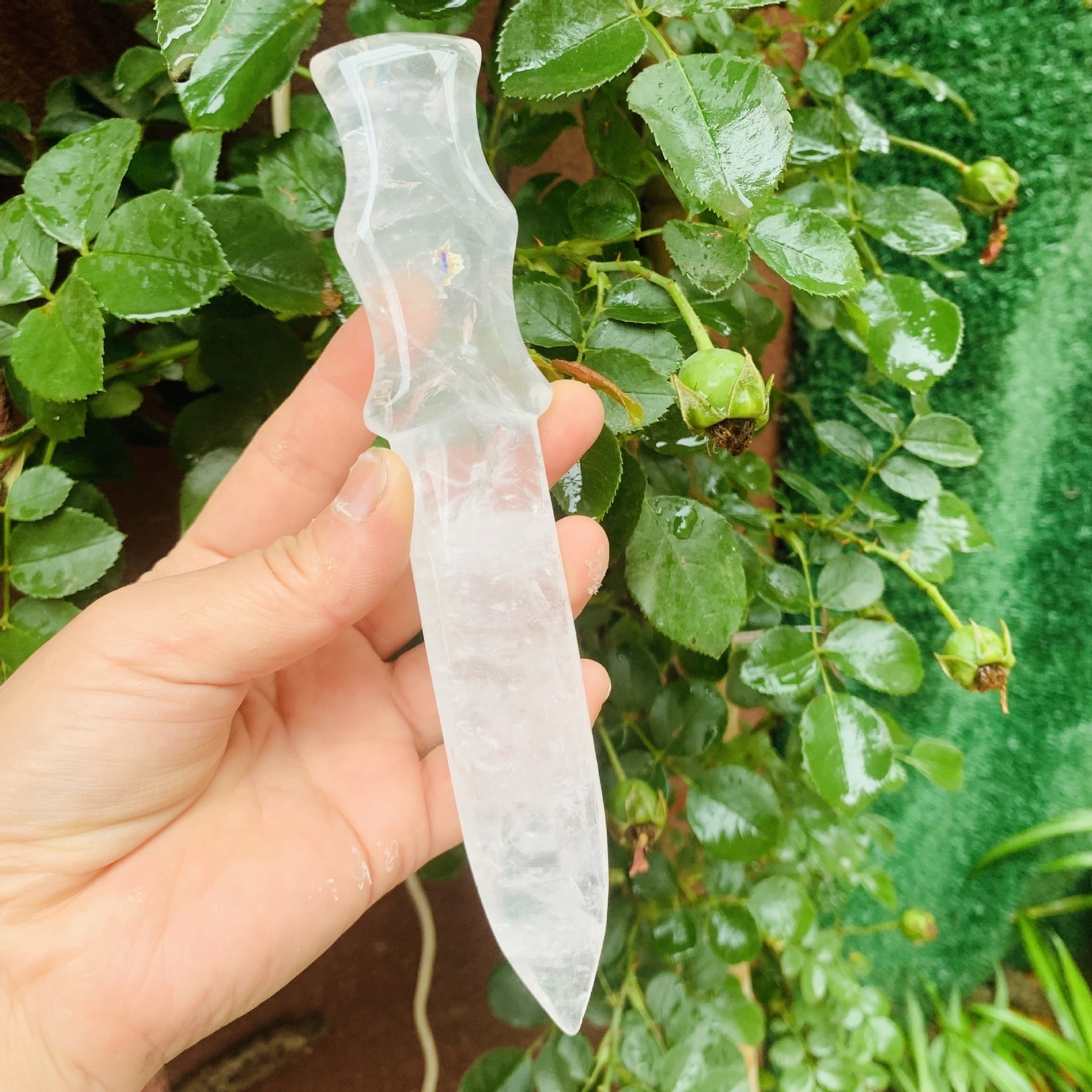 2024 Natural white crystal dagger home office crystal decoration raw stone