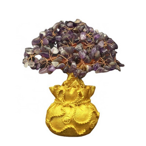 Natural Yellow Crystal Quartz Citrine lucky Tree Folk Crafts Money Tree For Decor Business Wedding gift healing stones