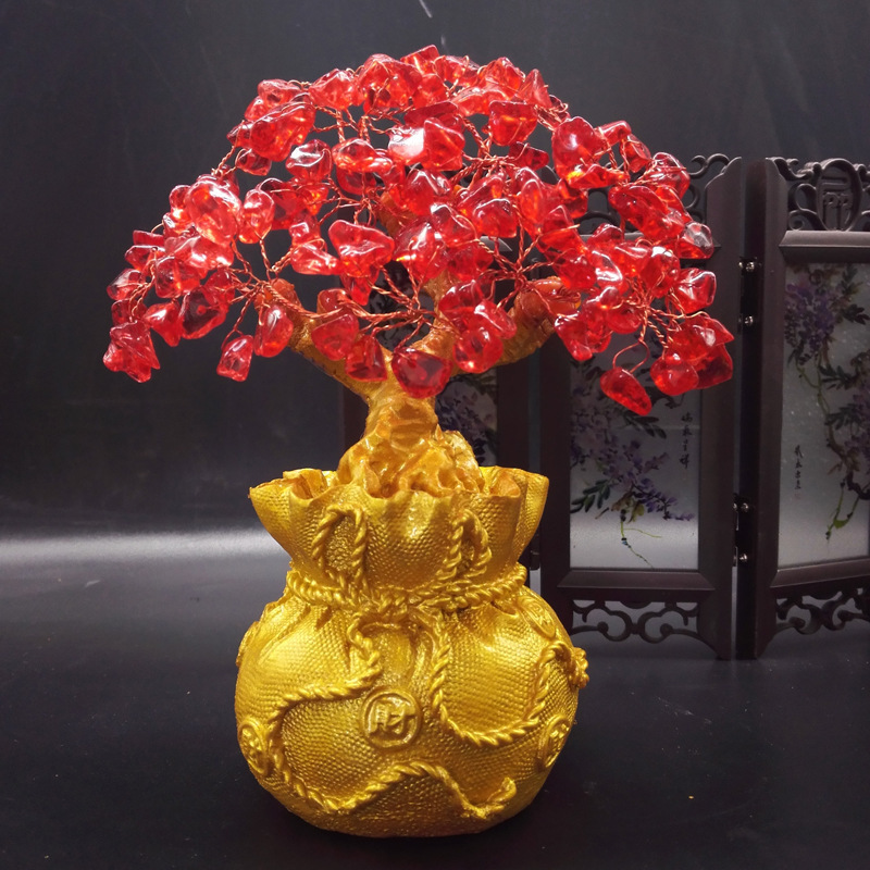 Natural Yellow Crystal Quartz Citrine lucky Tree Folk Crafts Money Tree For Decor Business Wedding gift healing stones