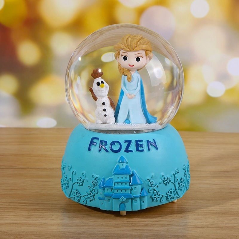 Resin gift crystal ball personalized custom logo printed resin unicorn decor snow globe