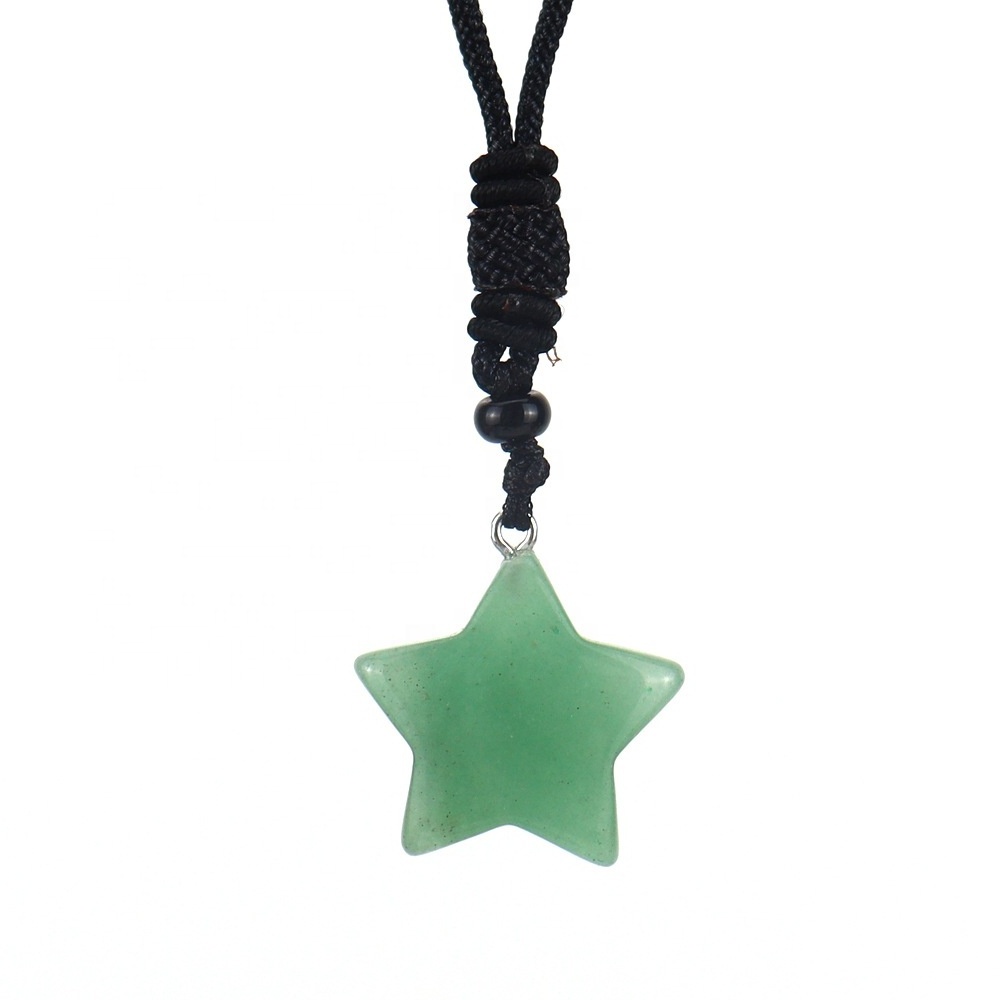 Wholesale natural tiger eye powder, cyan gold, obsidian, all kinds of Hand Carved Crystal Star Pendant