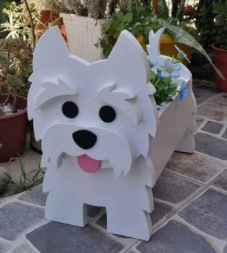 Pet dog seeder Outdoor decoration pot flower basket garden crafts