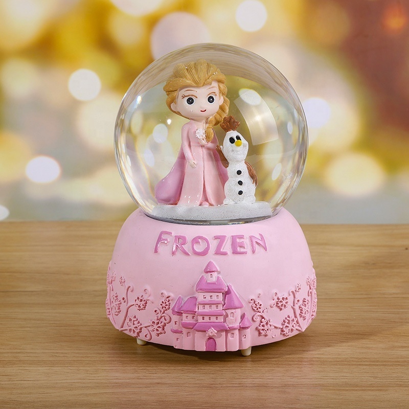 Resin gift crystal ball personalized custom logo printed resin unicorn decor snow globe