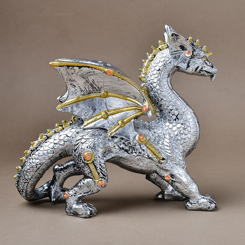 Custom Traditional Resin Crafts Chinese Dragon Animal Sculpture Home Decoration