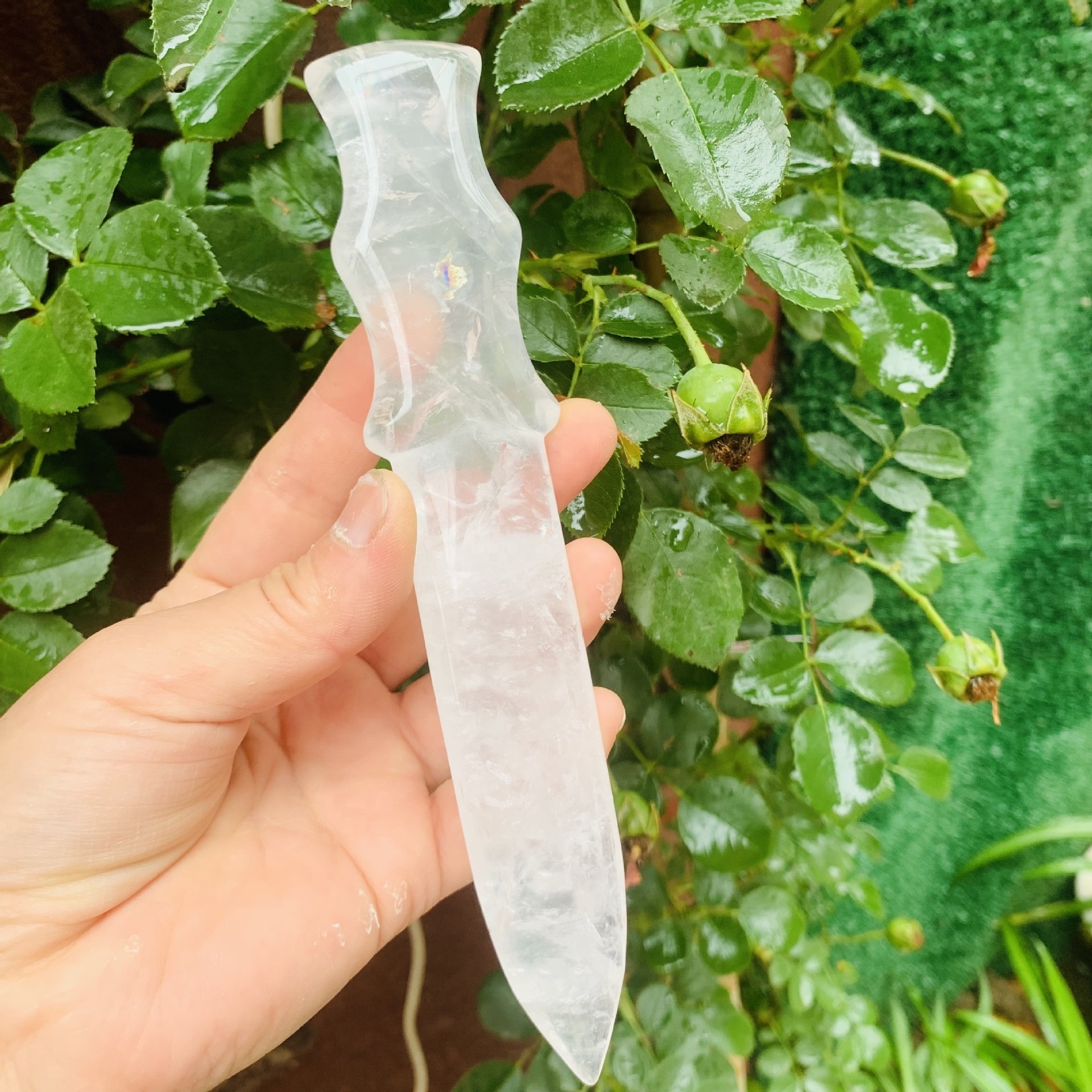 2024 Natural white crystal dagger home office crystal decoration raw stone