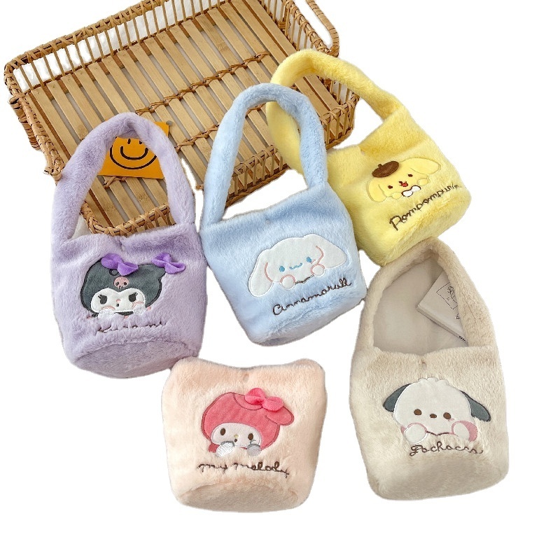 stuffed kids product peluches sanrio tote bag cartoon hand sanrio lunch bag cute plush wholesale sanrio bag