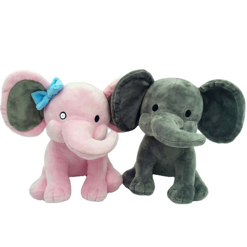 Wholesale Promotional Animal Toy Grey Baby Plush Elephant Toy with Big Ears christmas Elephant Plush Pillow soft toy elephant