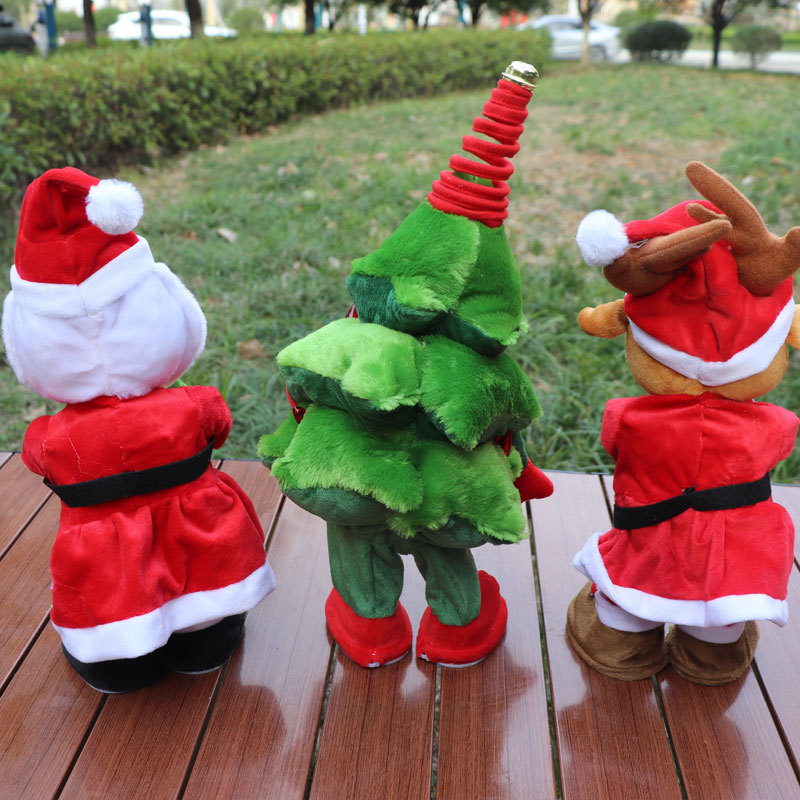 singing and dancing christmas tree toy christmas deer dancing santa claus light singing recording santa claus dancing toy