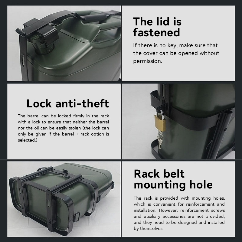 Factory direct commerical 10 20 30 Liter fuel metal jerry can 20l steel jerry cans gasoline tank