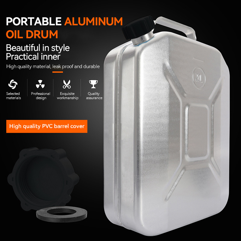 Aluminum Gasoline Fuel Tank Petrol Jerrycan 10 liter 5 Gallon Gal Oil Jerry Can