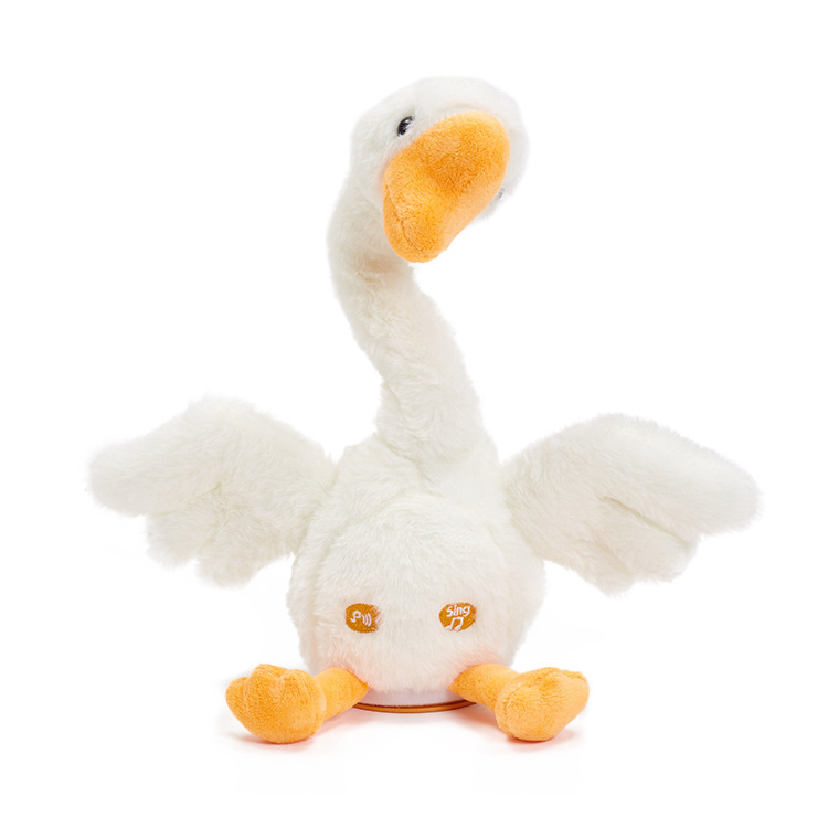 Rechargeable USB Funny Talk-Back Electronic Shake Dancing Goose Plush Toys