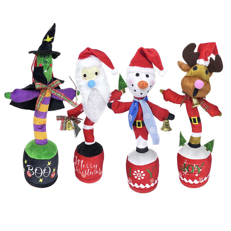 Creative Singing Talking Swing Electric Plush Santa Clause Dancing Toys Christmas Gifts