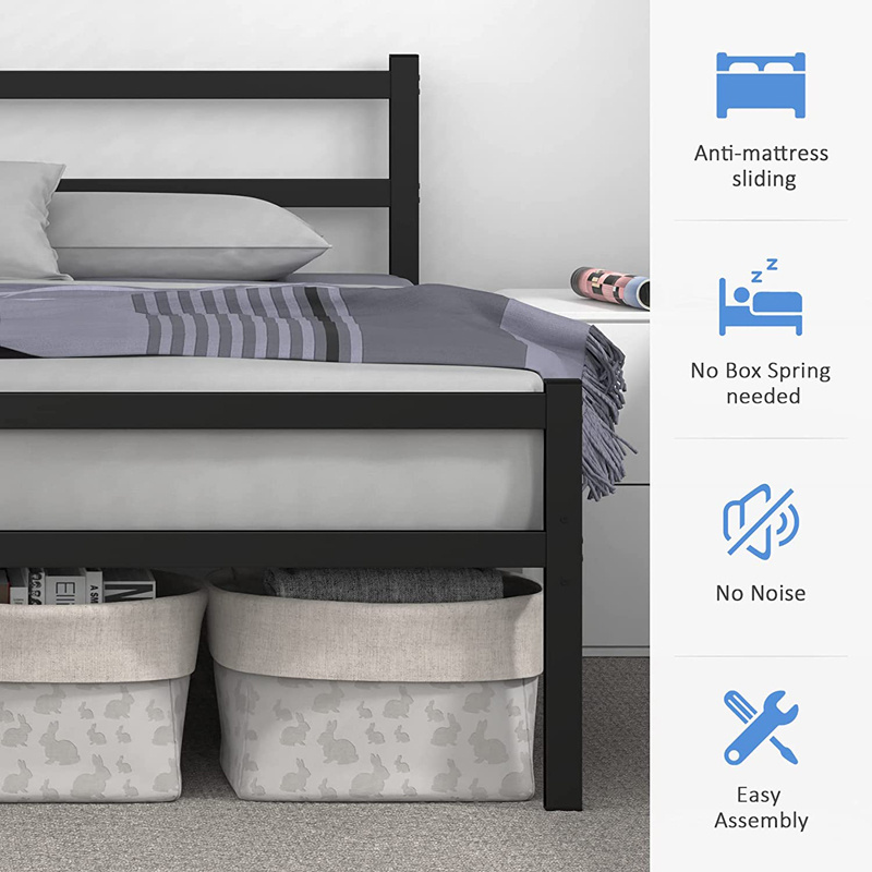 High Quality Full Bed Frames with Headboard & Footboard 14 Inch Sturdy Metal Platform Bed Frame for Adults