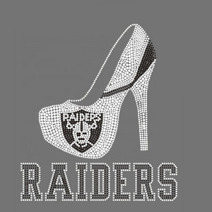 High quality no falling off hotfix rhinestone  design RAIDERS Football Sports Team Logo High Heel Rhinestone Transfer