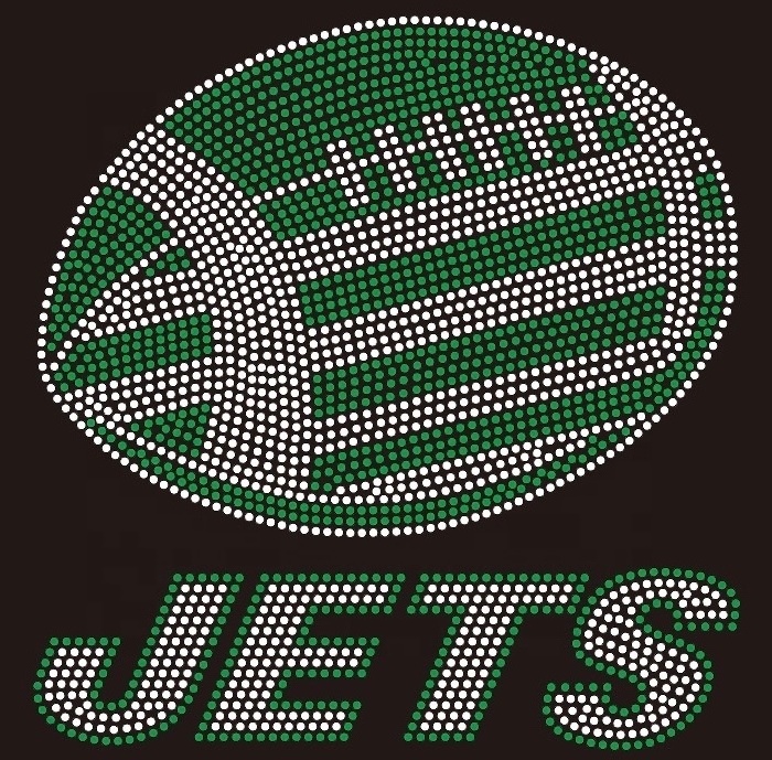 Customization Football Team LOGO Rhinestone Heat Transfer Designs Wholesale