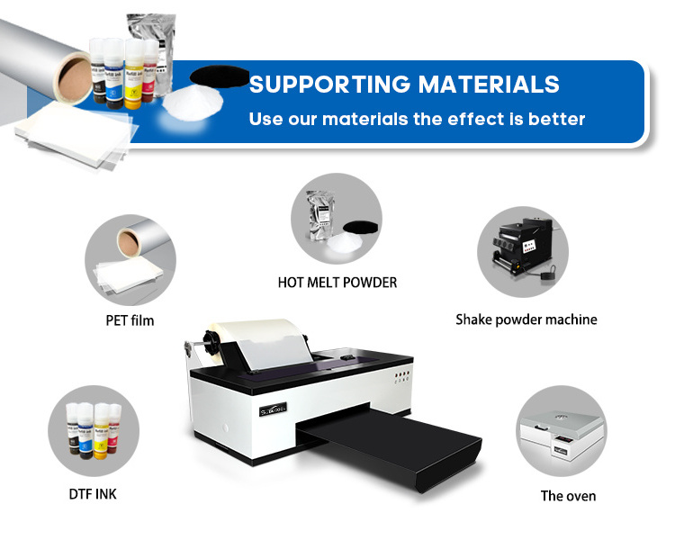 Small Digital A3 L1800 Roll Transfer Pet Film Cloth Fabric DTF Printer Direct to Film T-Shirts Printing Machine