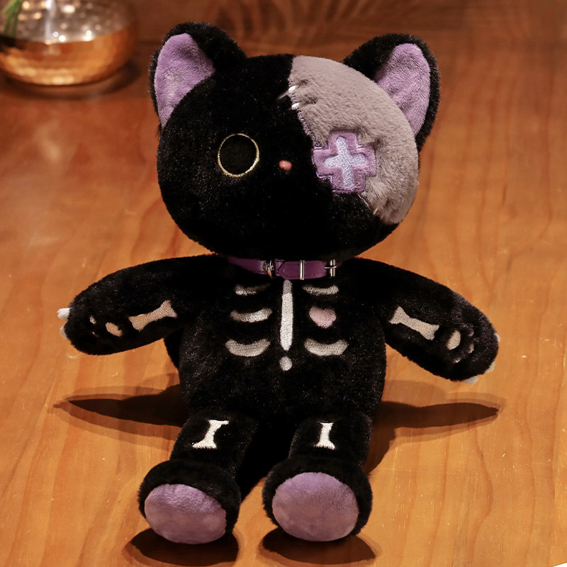 Manufactory Halloween Creative Skeleton Cat  stuffed animals plush toys for children as a gift