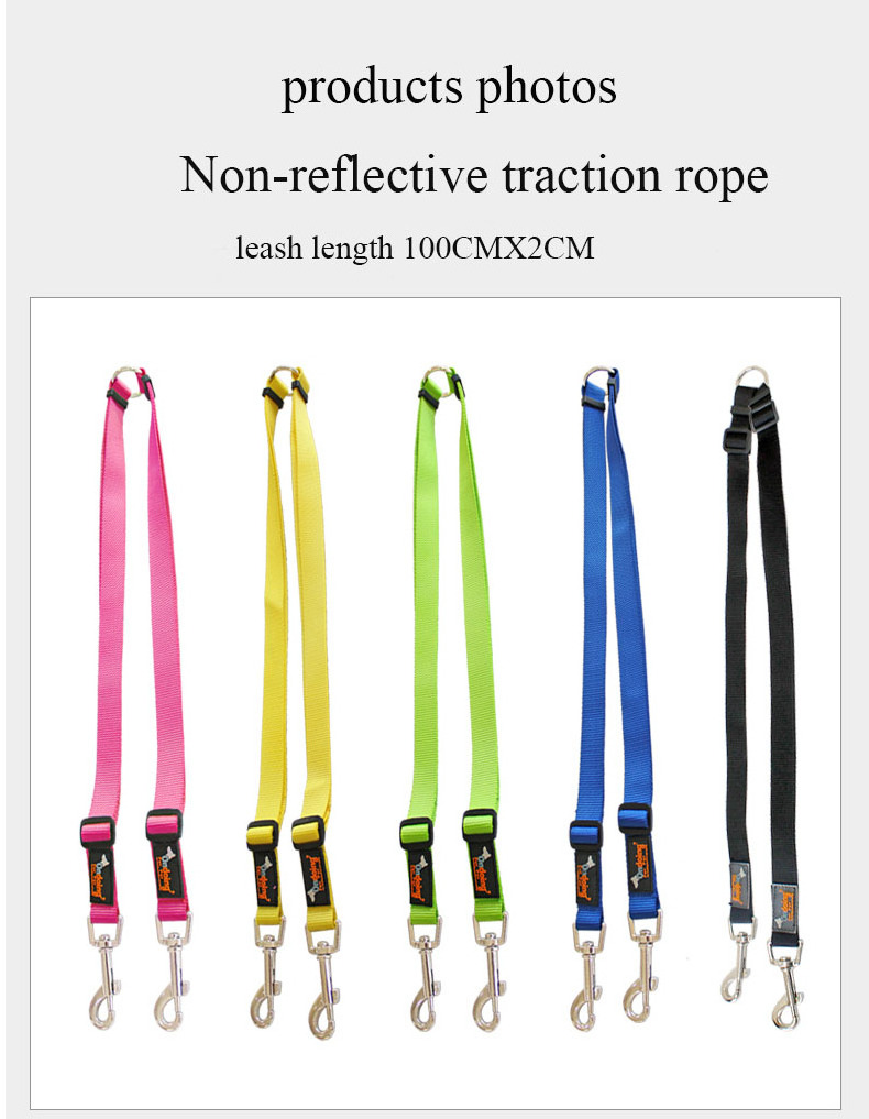 wholesale  dog  pet reflective leash double lead one drag two multi functional  dog leash