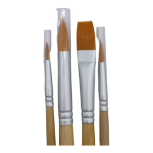 Painting Brush Set 4 Pcs Black Watercolor Painting Artist Wooden Handle Horse Hair Paint Brushes