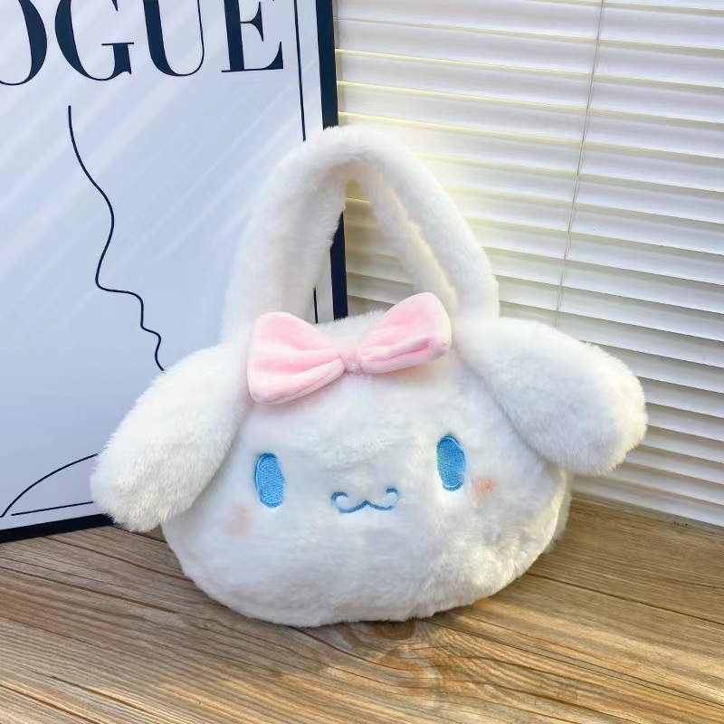 New San Liou Handbag Doll Plush One Shoulder Bag for Girls High Capacity Cute Kuromi Handbag