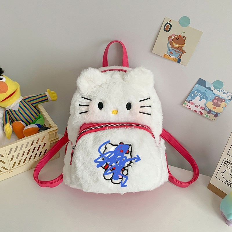 Wholesale Multi-colors Sanrio Kuromi Kitty Stuffed Plush Bag School Backpack Tote Bag For Back-to-school Season