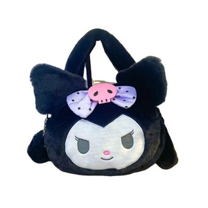 New San Liou Handbag Doll Plush One Shoulder Bag for Girls High Capacity Cute Kuromi Handbag