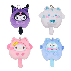 10cm Sanrio Plush Keychain Kawaii Soft Stuffed Plush Toys Kuromi My Melody Soft Dolls Kids Sanrio Keychain Plush