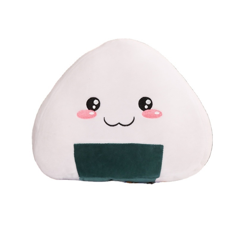 Kawaii Soft Rice Ball Japan Sushi Cartoon Design Plush Animal Travel Pillow Hand Warmer Cushion Stuffed Toy Simulation Food