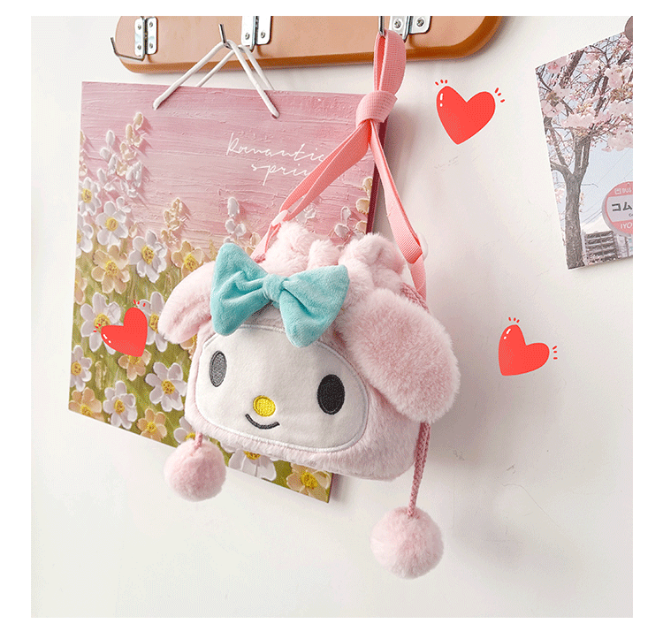 New Kawaii Plush Toys Kuromi Stuffed Toys Cartoon Cute Backpacks for Girls Doll Fashion Bag Gift