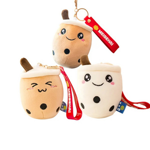 New Custom Emotion Boba Keychains Plush Milk Tea Coffee Cup Toys Cute Boba Keychains Stuffed Boba